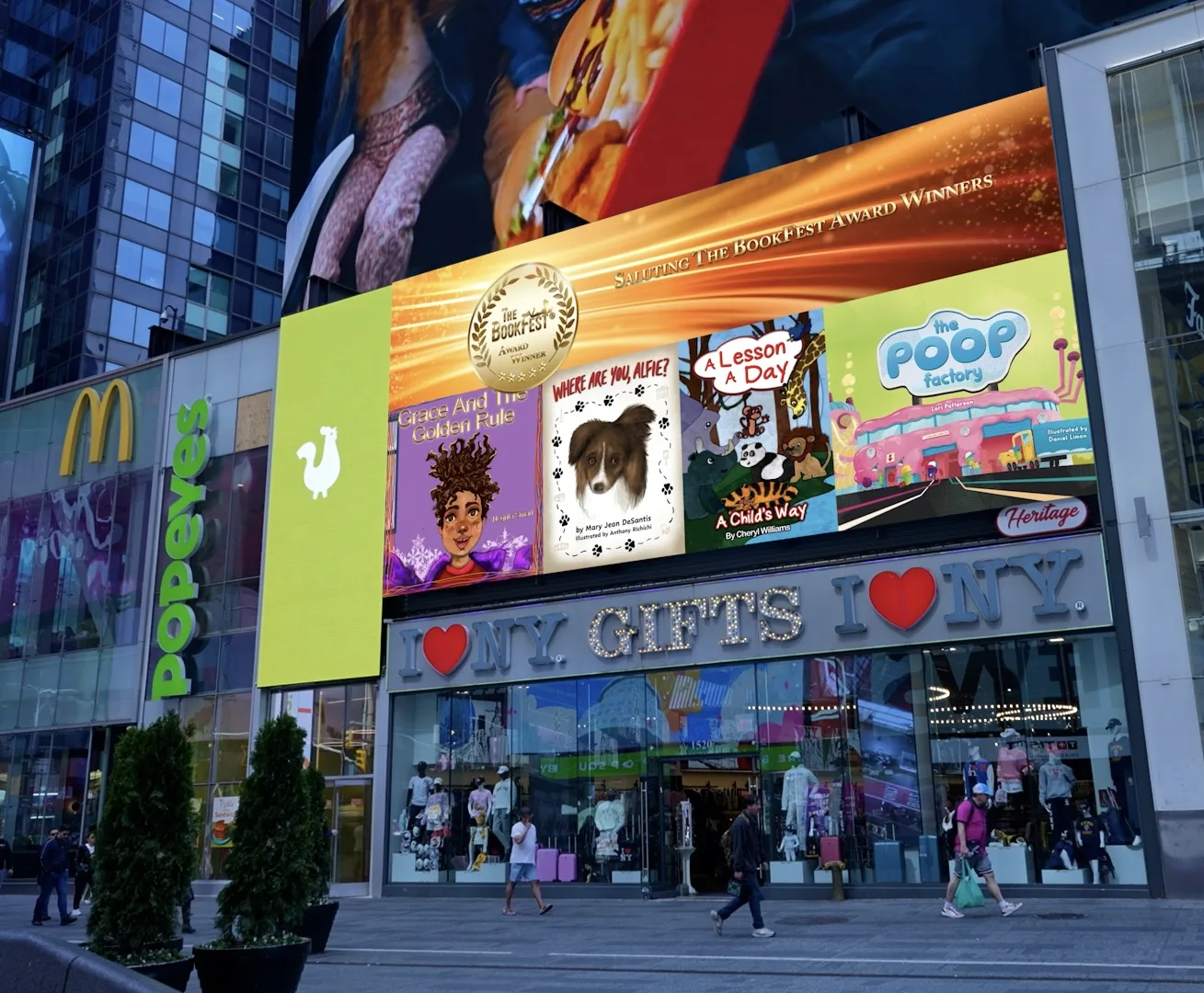 A Lesson a Day featured on a Times Square billboard