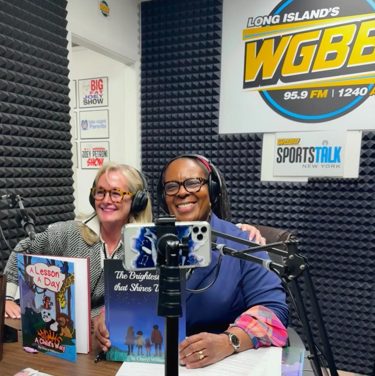 Talking poetry on WGBB 95.9FM radio.